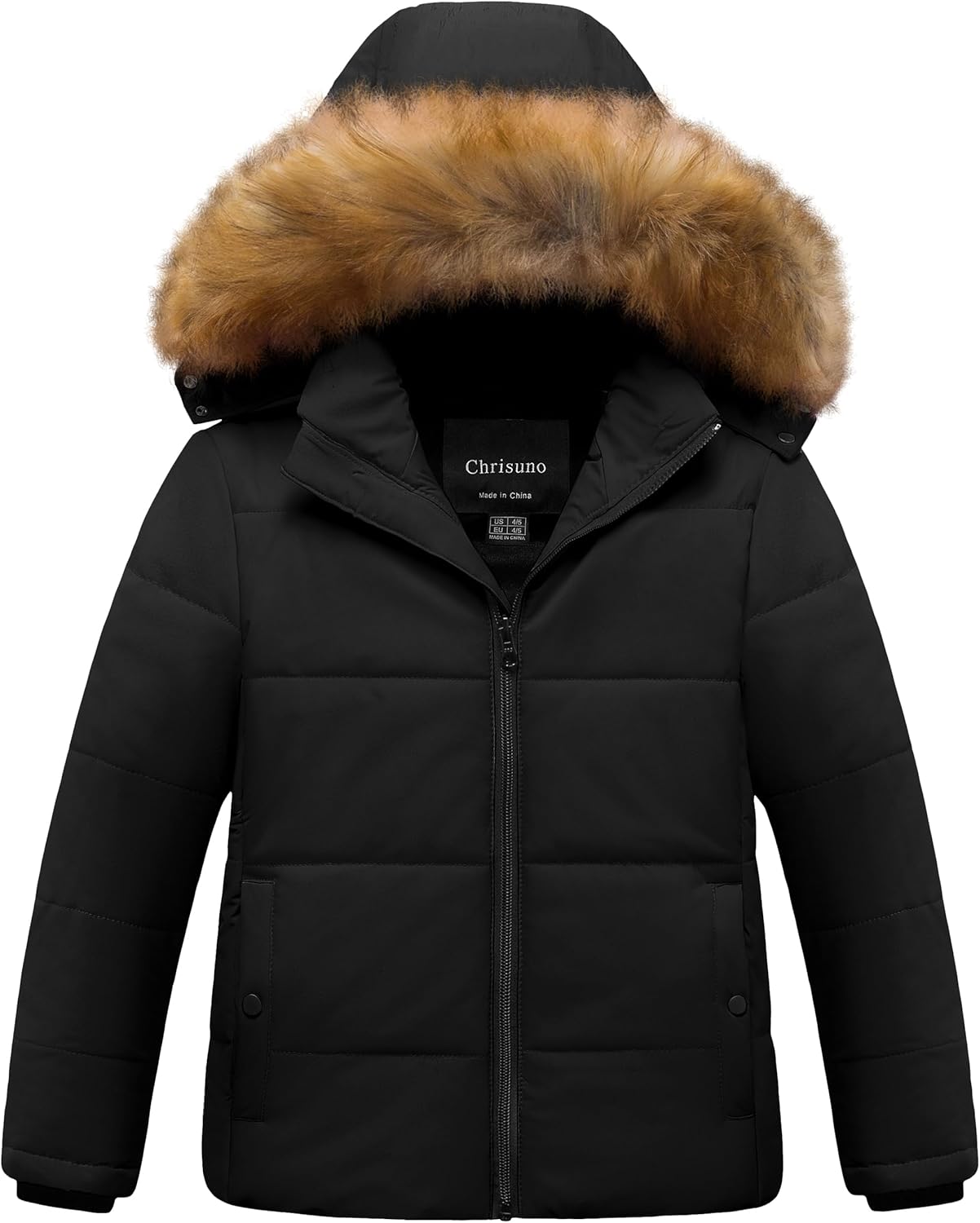 Chrisuno Girl's Water Resistant Winter Coats Warm Fleece Lined Outwear Ski Snow Jacket With Removable Hood