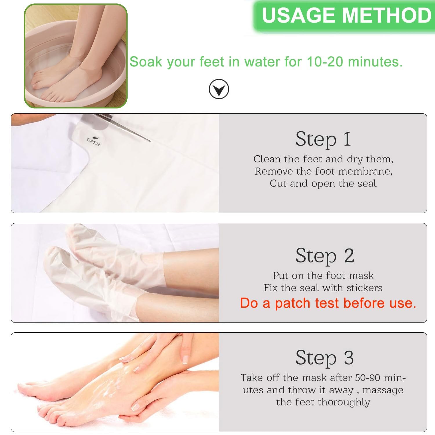 Lot de 3 paires de masques pour les pieds - Soin des callosités et des peaux mortes - Masque anti-âge - Exfoliant - Pour les pieds - Spa exfoliant - Pour femmes et hommes - Style rose classique
