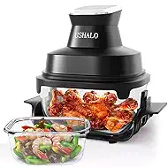 4.4QT Glass Air Fryer Non-Toxic, 4 Presets & Manual Control, 180-400℉ Precise Heat Smart Air Fryer Oven, Auto-Pause & Resume, Microwave & Dishwasher Safe Dual Glass Container