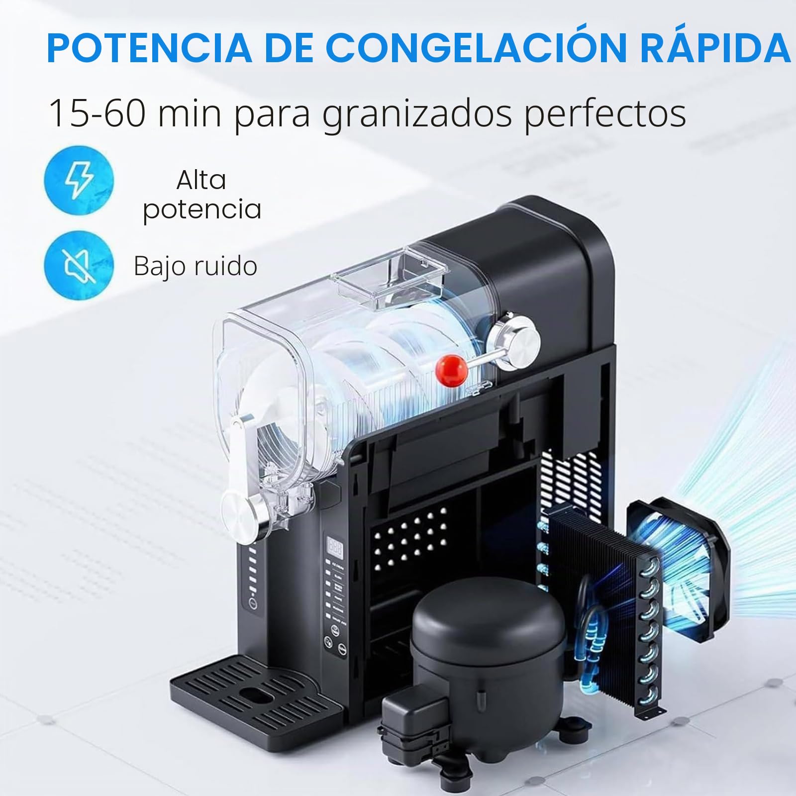 Máquina Para Granizados Y Hielo Raspado De 1,6 L, Máquina Para Hacer Helados Con 6 Programas Preestablecidos, Autolimpieza Con Un Solo Toque Para Batidos, Batidos Y Margaritas