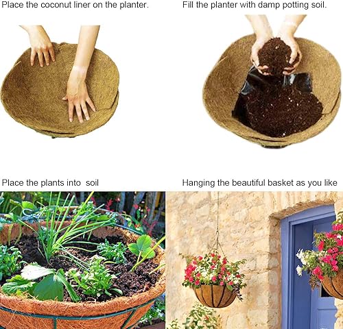 Miniatura 3 de Coco Liners for Planters,Round Basket Shaped Coconut Fiber Replacement Liners (2, 12 Inch)