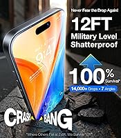 Vista 3 de UltraGlass UNBREAK TOP 9H+ Armor - Protector de pantalla para iPhone 15 [grado militar n.º 1 inastillable], protector de pantalla para iPhone 15