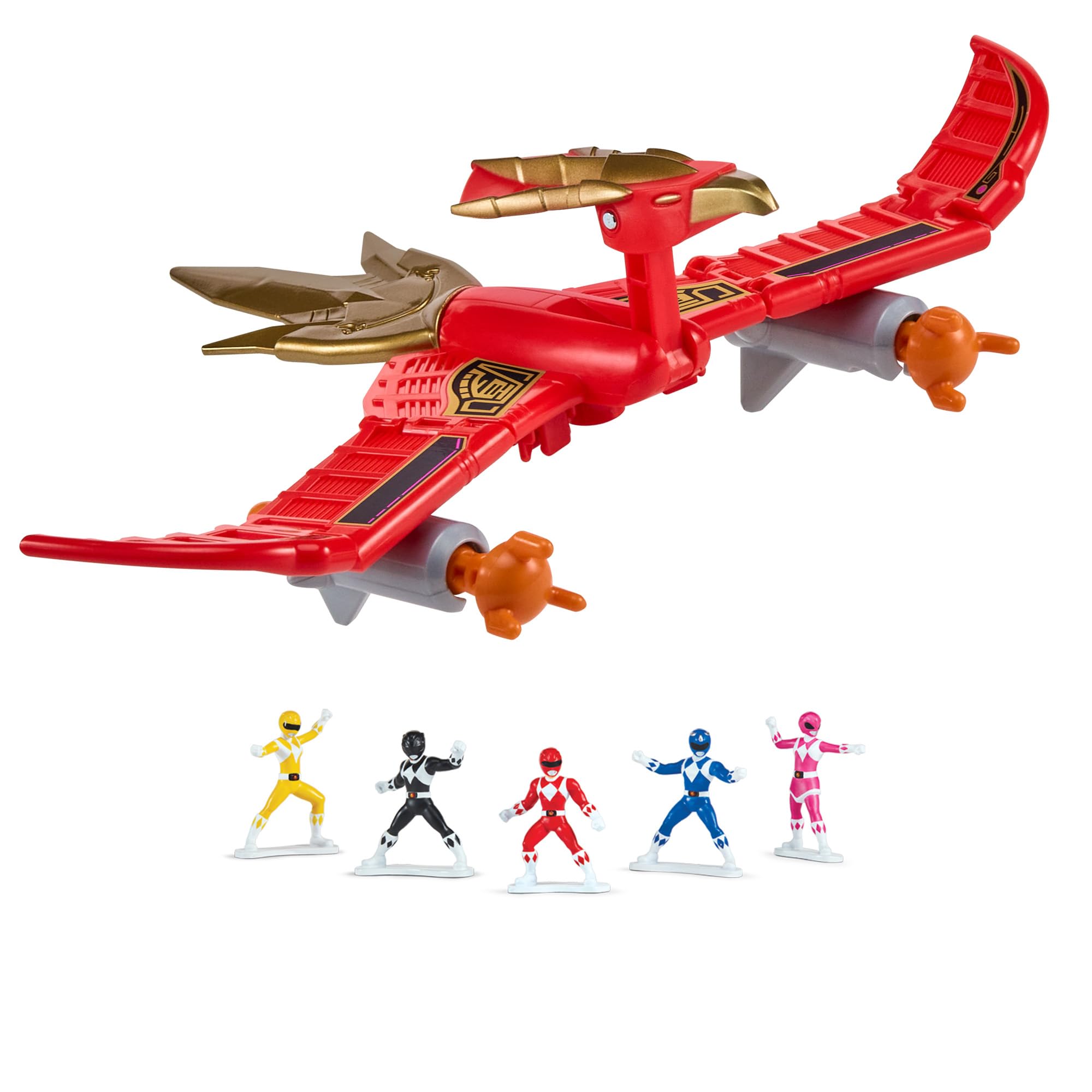Power Rangers Pink Ranger Firebird Thunderzord Action Figure – Mighty Morphin Zord Toy with Energy Gust Feature