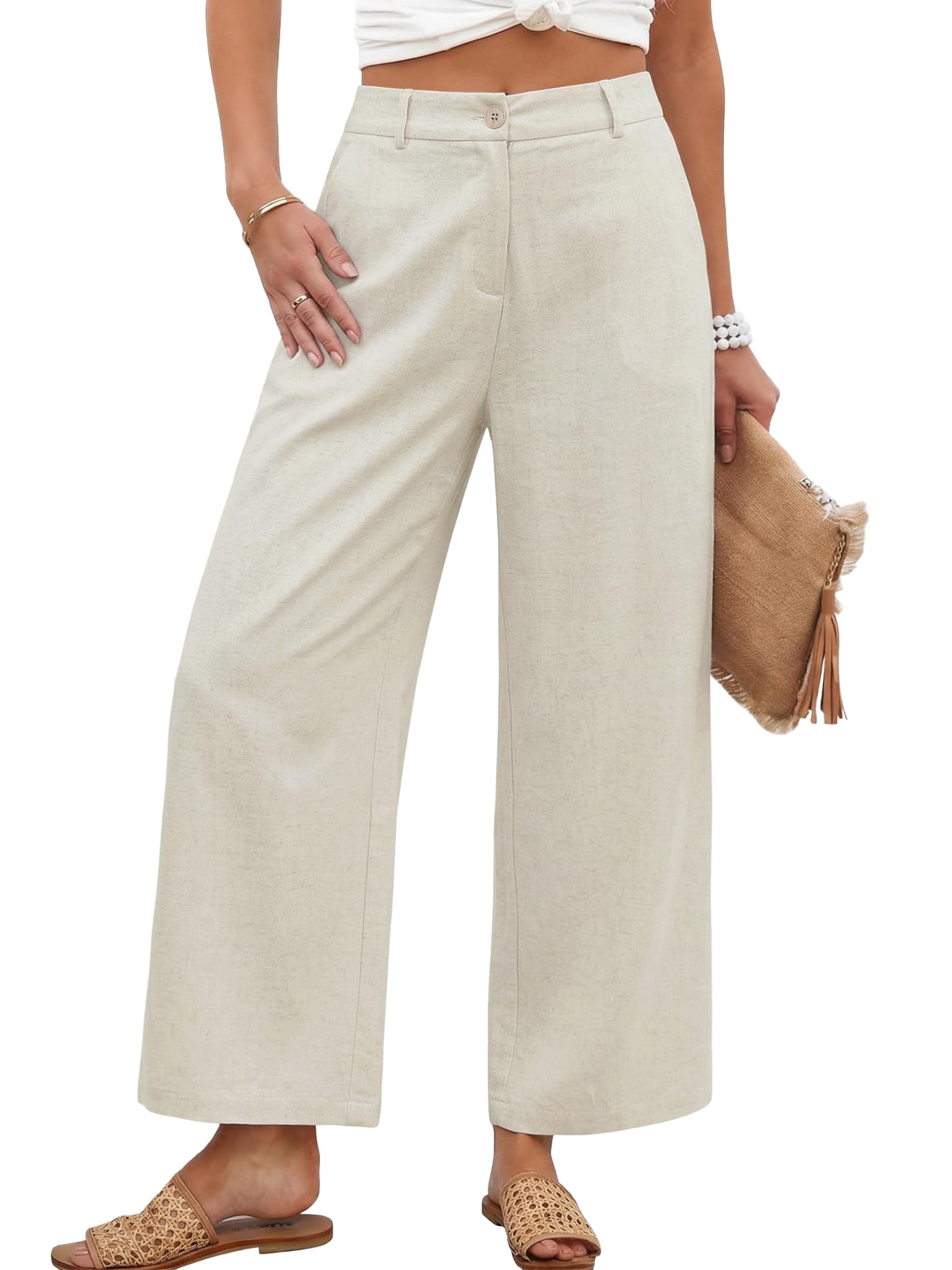 KICZOY Cropped Linen Pants