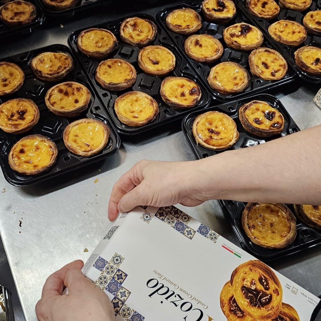 Portuguese Custard Tarts. Handmade. Pastel da Nata. Flaky Pastry with Creamy Custard Filling – Authentically Made in Portugal. Simply Heat and Eat.