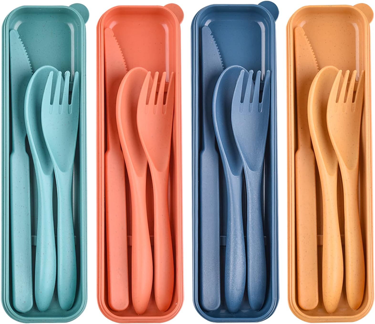 DISSKNIC 4 Sets Reusable Utensils Set with Case,Travel
