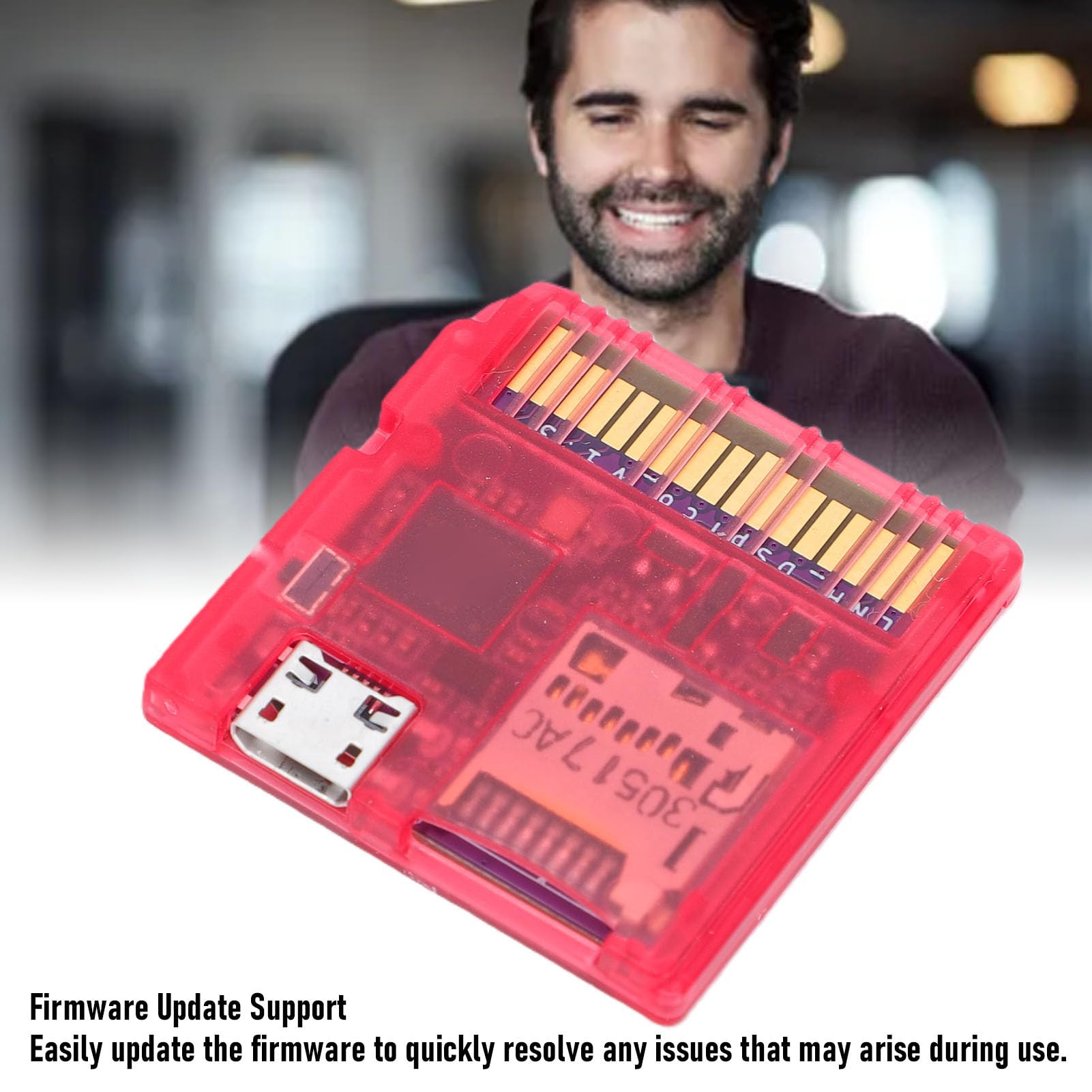 Yunseity DSPico DS Flashcard pour ND 3DS 2DS DSi NDSL NDS, Lecteur de Carte de Jeu Open Source RP2040 avec Vitesse de 6 Mo/s, Cartouche Flash de Mise à Niveau R4 pour Logiciel Homebrew et (Rouge