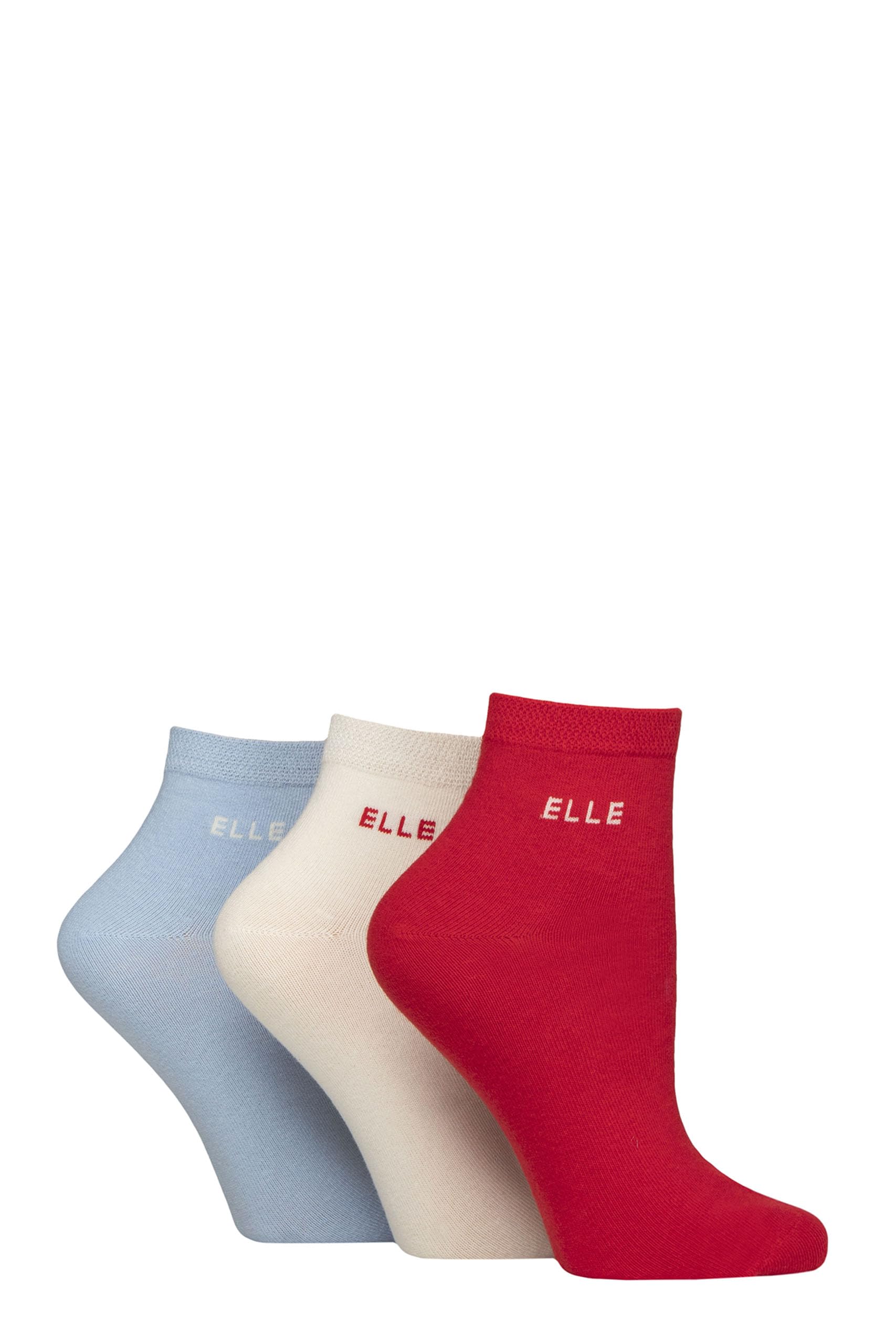 Elle Women's Seafarer Plain Cotton Anklet Socks - Soft, Short, Plain, Striped & Patterned With Hand Linked Toes Multipack Of 3 Size 4-8 (Uk, Numeric, 4, 8, Regular, Regular, )