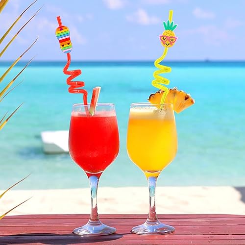 Miniatura 7 de 24 popotes de verano para niños, suministros de decoración de fiesta en la piscina, recuerdos temáticos de verano para cumpleaños de niños, pajitas