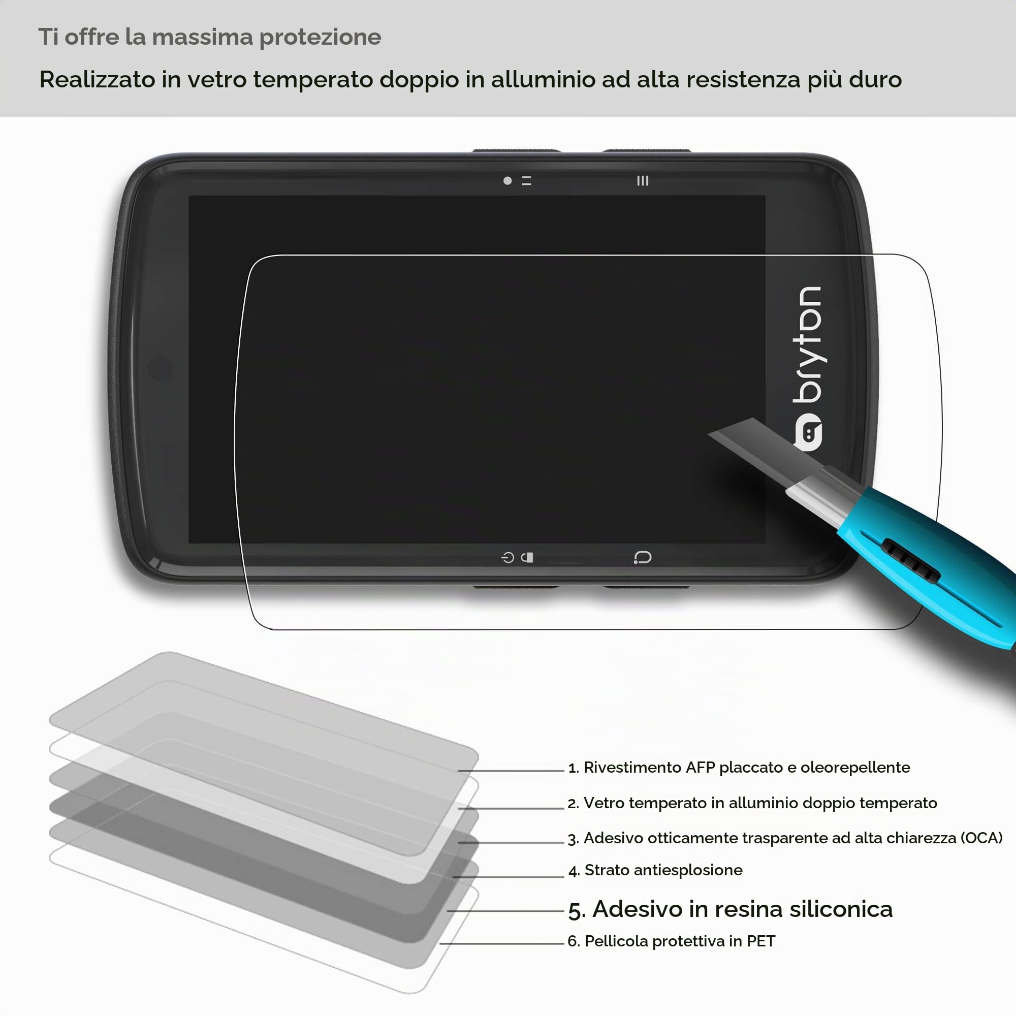 [3-Pack] Custodia in silicone di alta qualità x1 & HD trasparente vetro temperato x2 per Bryton Rider S810 E/T, resistente alle cadute, antistatico, antiscivolo, durevole