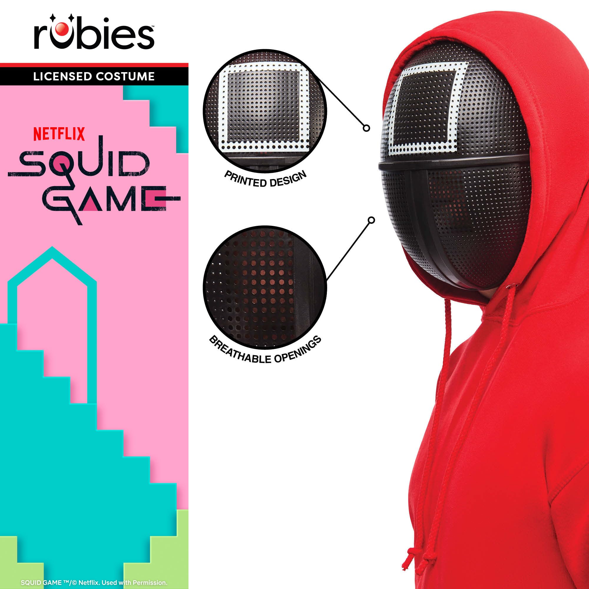 Rubies Official Squid Game 3x Guard Mask Set, Adult Fancy Dress, Black - Image 4