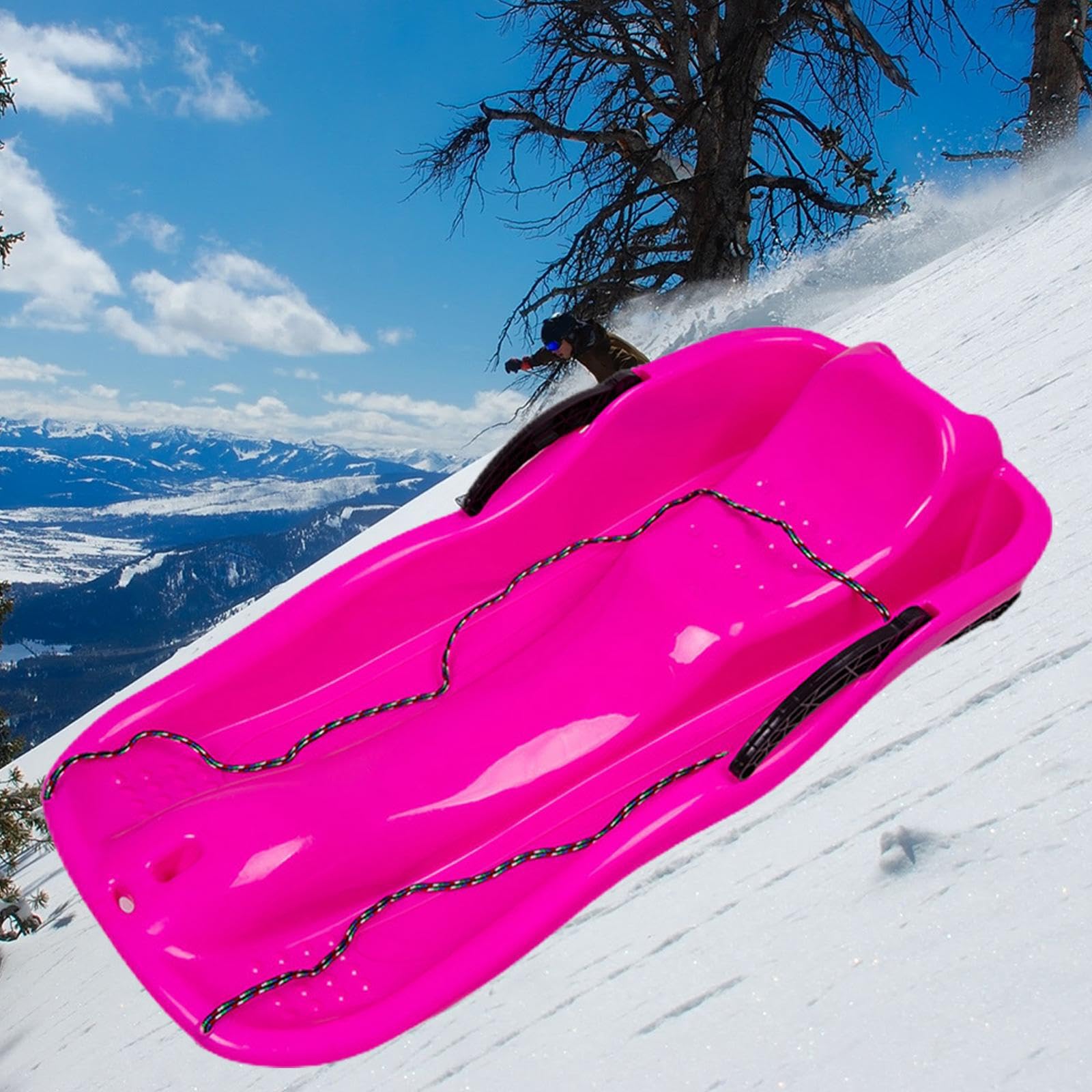 Luge d'hiver Portable pour Enfants et Tout-Petits, idéale pour Les descentes en Montagne. Jouet Amusant pour Les activités de Plein air. Luge Double