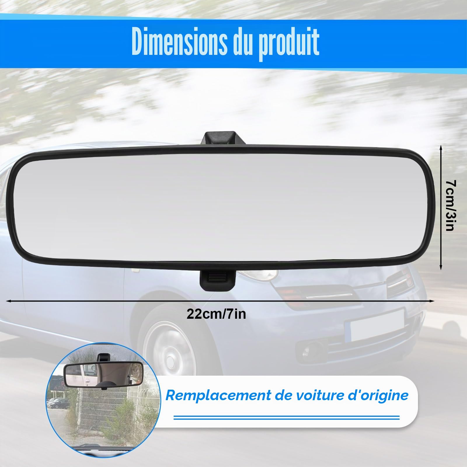Rétroviseur Intérieur Compatible avec N-issan Micra K12 K13 2003-2022, Rétroviseur Intérieur