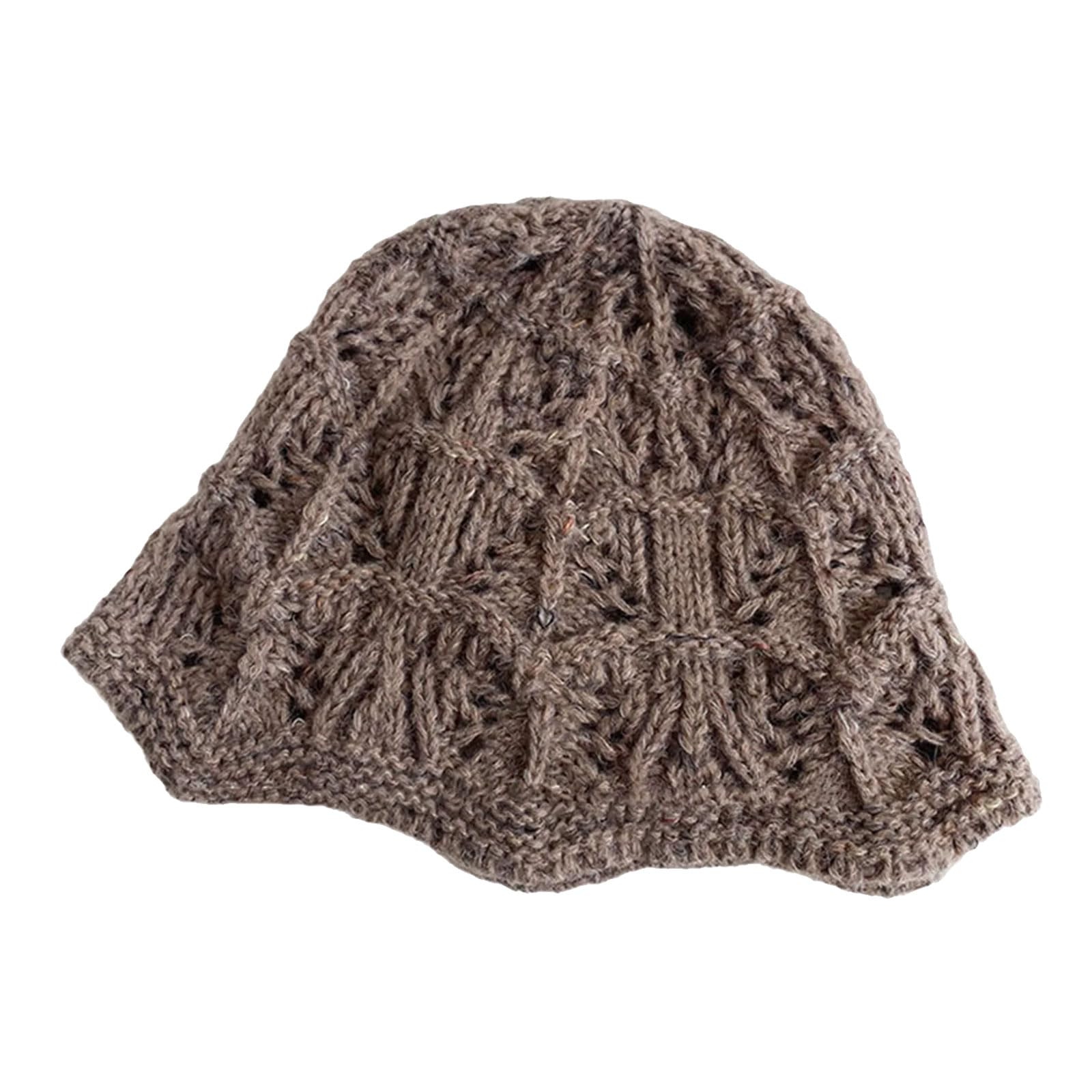 MICFENY Foldable Wide Brimmed Knit Fisherman Hat Crochet Design Foldable Headwear For Women And Girls