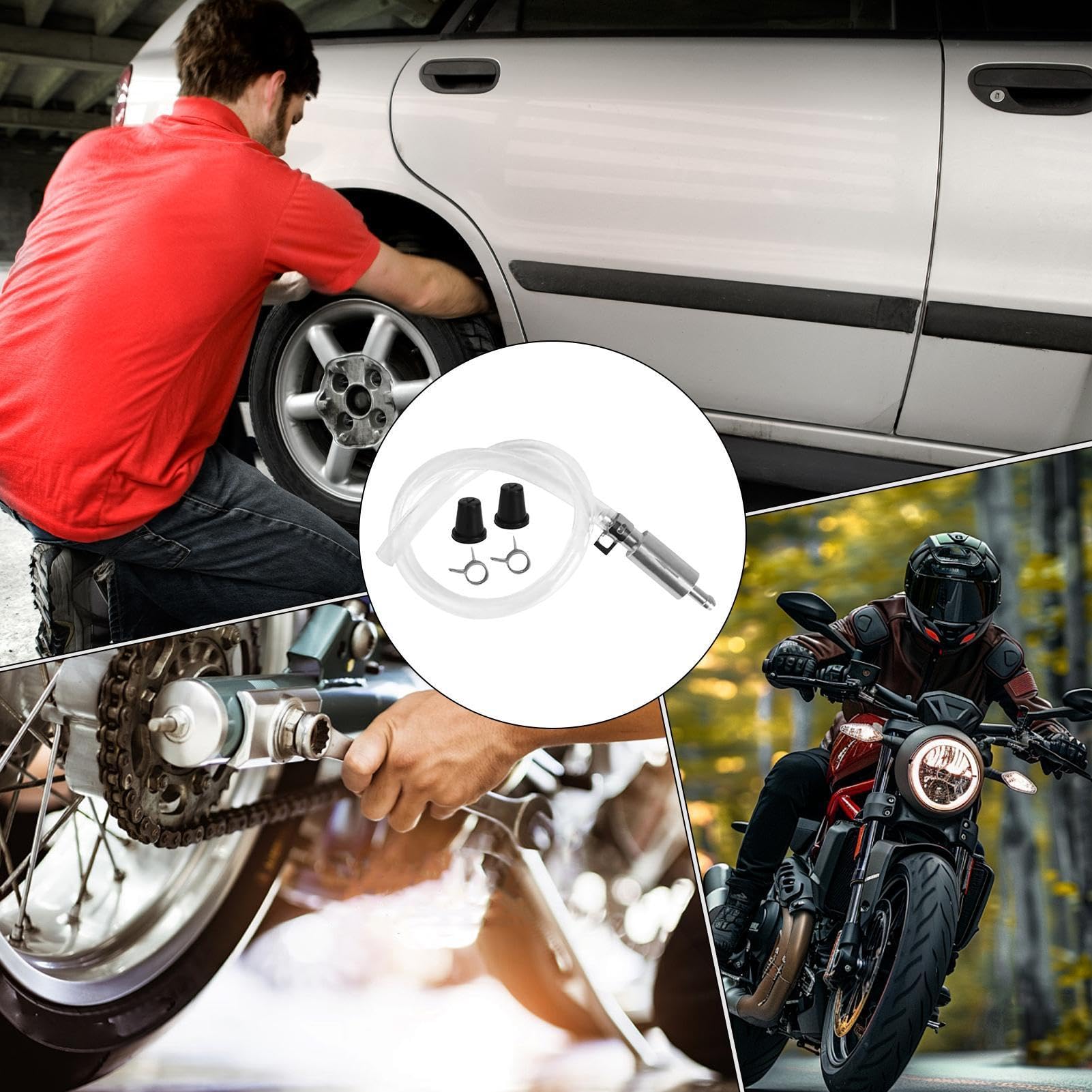 Generico Brake Bleeder Hose - Fluid Bleeding Tube for Motorcycle Car Hydraulic Systems | Clear PVC Line with Way Valve, Leak Resistant Design, Easy Air Removal Tool for Brake Clutch Maintenance