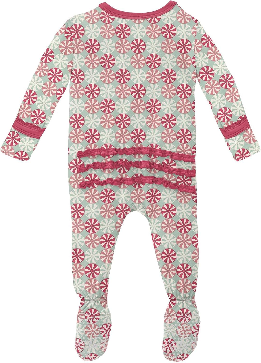 KicKee Pants Print Muffin Ruffle Footie with Zipper, Soft Sleepwear, One-Piece Girl Clothes: Clothing, Shoes & Jewelry