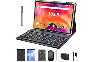 10-inch Tablet with Detachable Keyboard and Android 13 OS