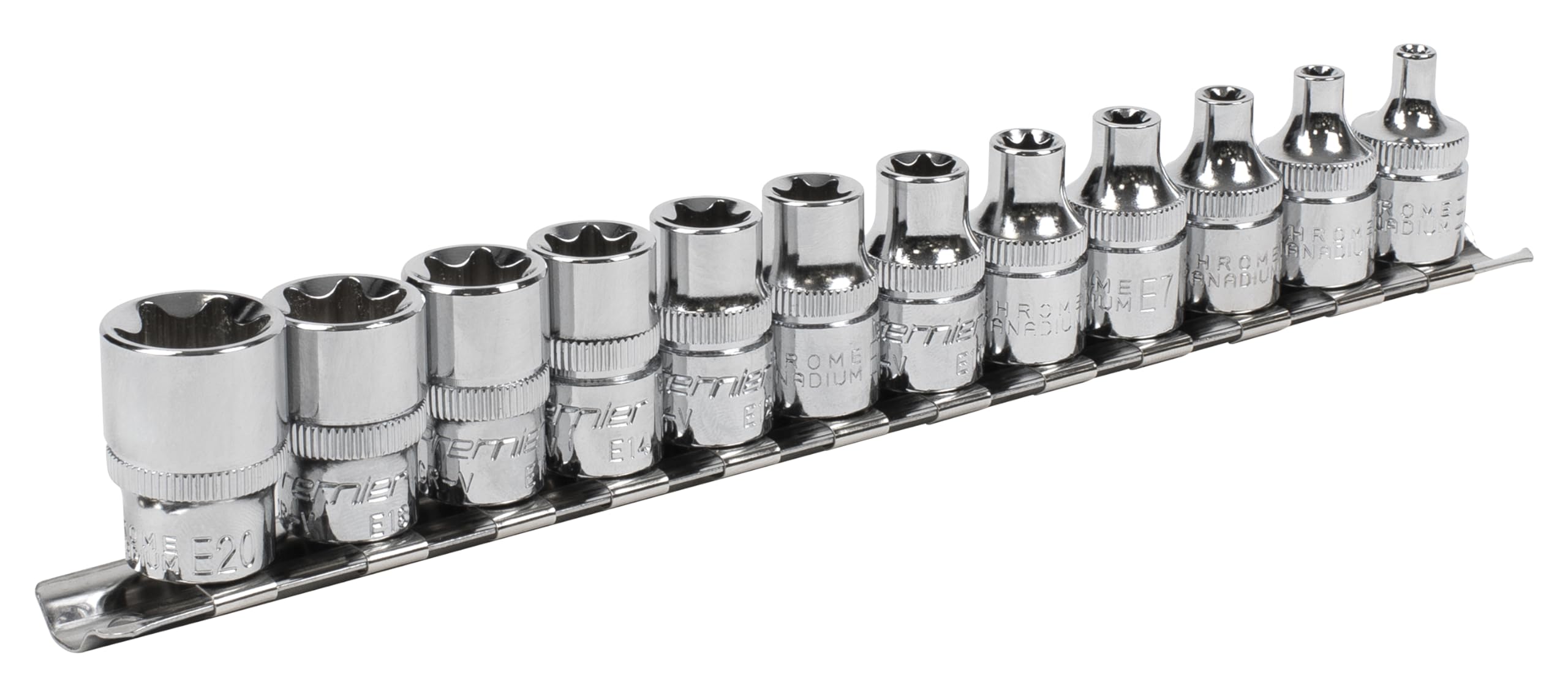 Sealey Ak61806 TRX-Star* Socket Set 12Pc 3/8Sq Drive E4-E20, Silver, 3/8-Inch