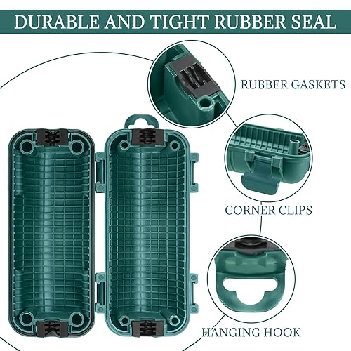 Miniatura 5 de Cubierta de seguridad para cable de extensión para exteriores, impermeable, protector de conector de cable IP44 con 4 cierres desmontables, caja de
