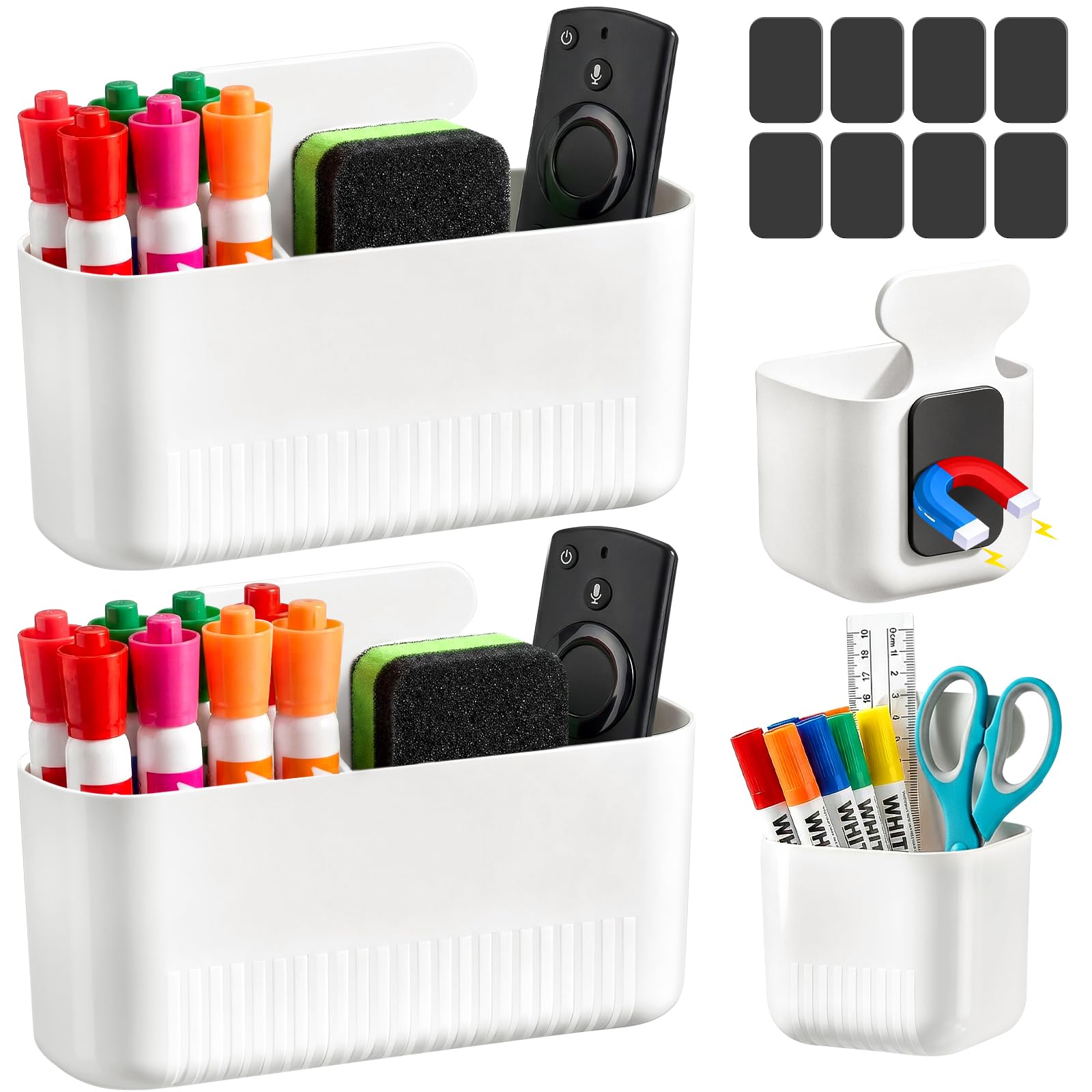 Porte-stylos magnétiques réglables, lot de 4 pour tableau blanc et bureau