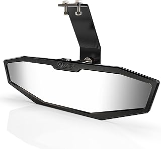 MZS Aluminum UTV Center Rear View Mirror, Maverick Trail Rrarview Mirror Adjustable Black Compatible with 2018-2023 Maverick Trail and Sport | 2021-2023 Commander/MAX Accessories 715004924 715003638