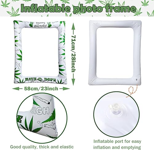 Miniatura 2 de Fiesta de cumpleaños con temática de marihuana inflable para cabina de fotos y selfies, marihuana gigante, marihuana, marihuana, decoración de
