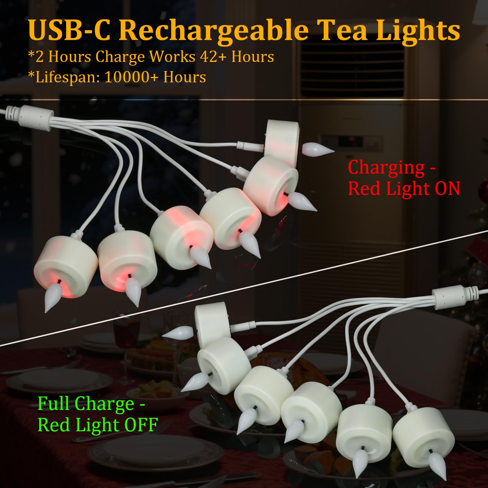 PChero Tea Light Candele Led con Timer, 6 Pezzi Candele Tealight Luci a Led Batteria Natalizie Decorative Finte Piccolo Elettriche Effetto Reale Per Halloween Natale Decorazioni Casa