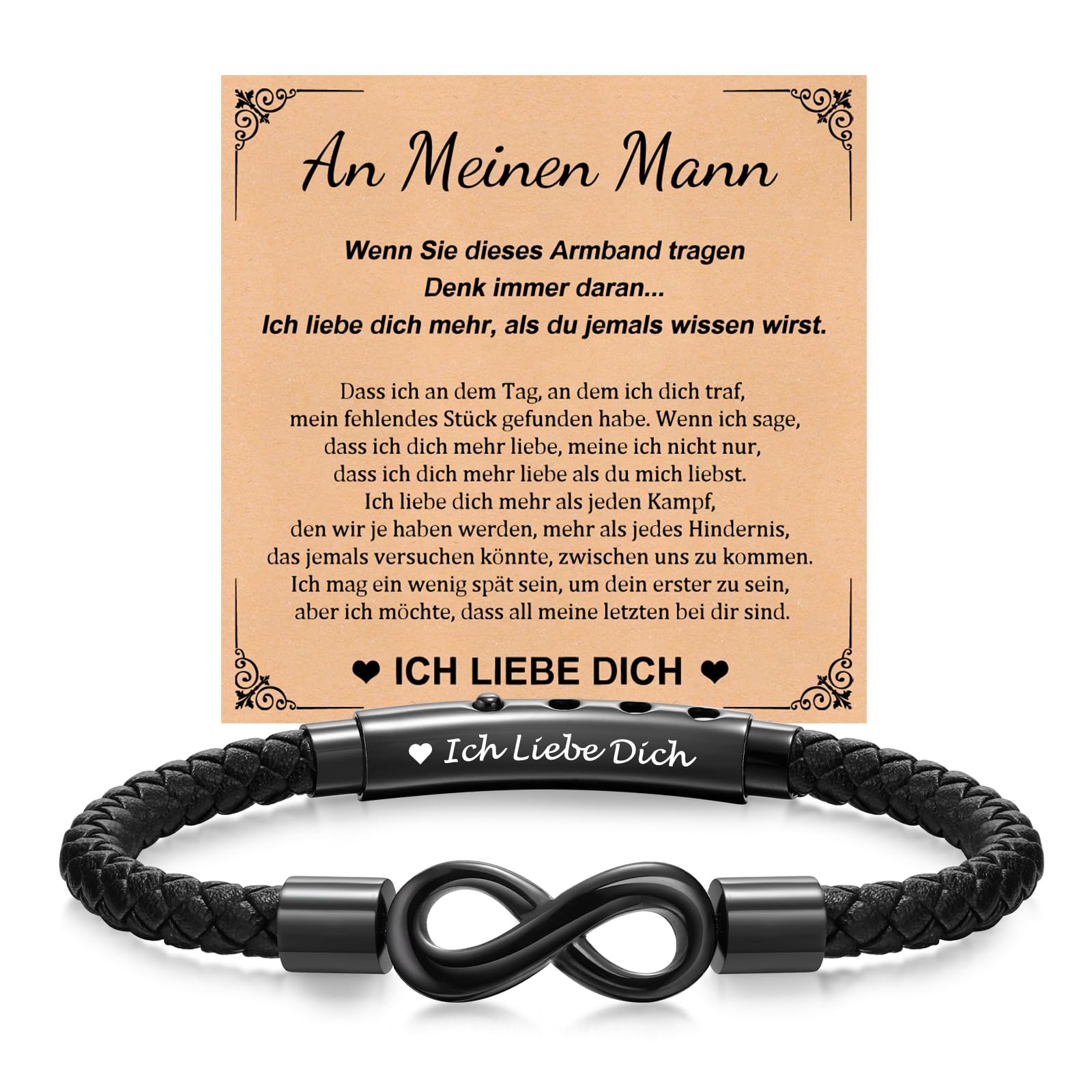 XUANPAI Vatertagsgeschenk Papa Männer Armbänder Geschenk - V