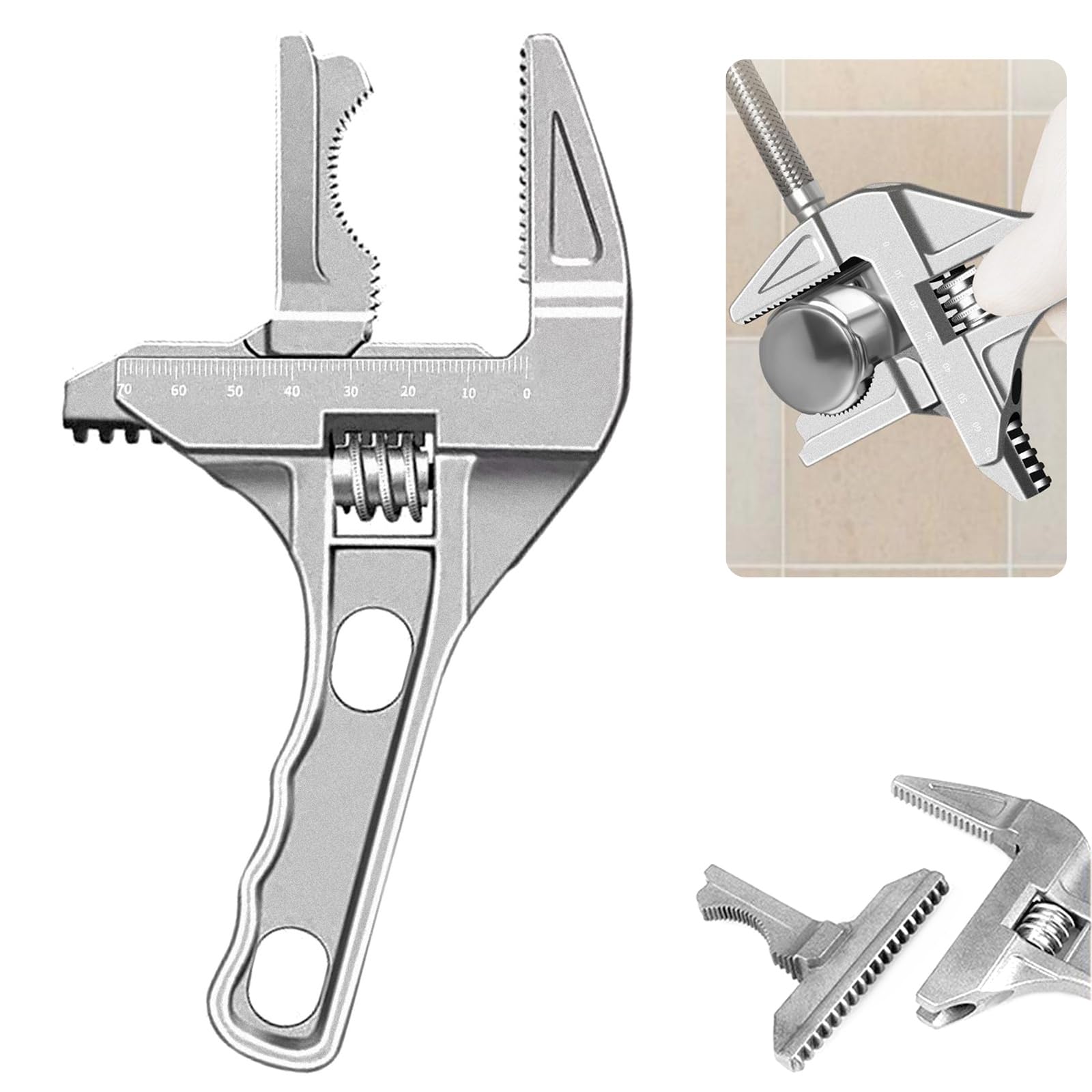 Llave inglesa ajustable para lavabo, llave inglesa, herramientas de fontanería para baño, tuerca de tubo de lavabo, aleación de 0.2 a 2.7 pulgadas