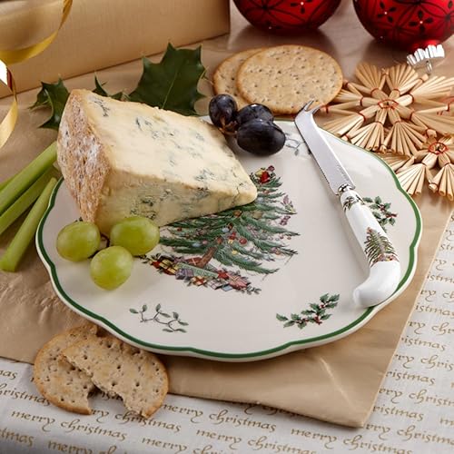 Miniatura 2 de Spode Plato de aperitivo de árbol de Navidad con cuchillo de queso