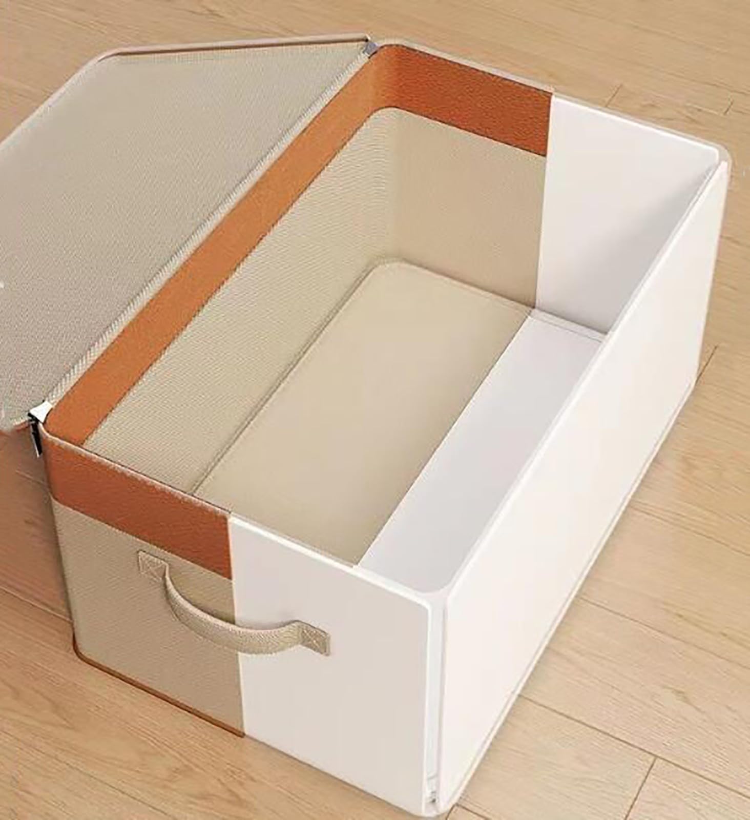 ROMOZ Bacs De Rangement Portables,Non-Woven Storage Box Storage Bins with Lids,Bacs Stockage＆Foldable Storage Bag Wardrobe Clothing Storage Box 6PACK,50 * 40 * 30CM