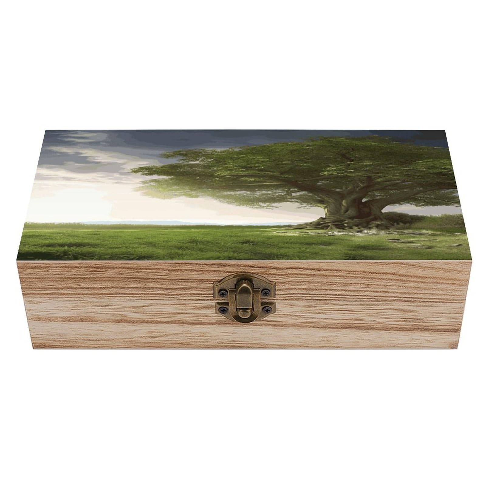 VstaDank Tree with Branch Scenery Wooden Keepsake Box with Hinged Lid Solid Wood Gift Boxes Beautifully Keepsake Box Jewellery Organiser Retro Memory Treasure Case with Lids Decorative Boxes