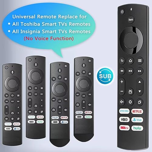 Miniatura 3 de Ajuste remoto universal para todos los televisores inteligentes Insigniaapto para televisores inteligentes Toshiba con 6 teclas de acceso rápido