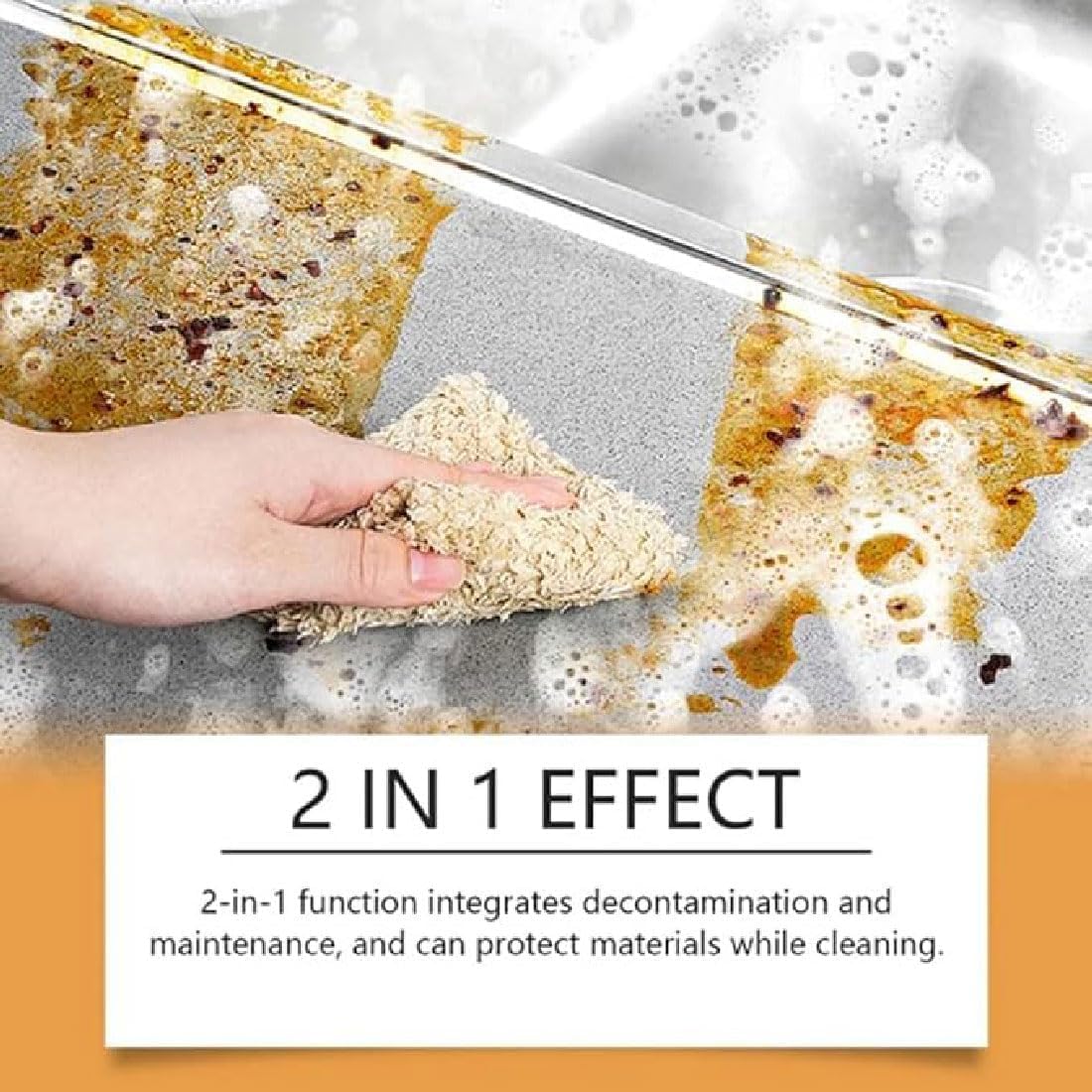 2pezzi Detergente potente per grassi da cucina,Detergente spray per macchie di olio da cucina,Detergente spray multiuso in schiuma,Detergente per macchie di olio pesanti