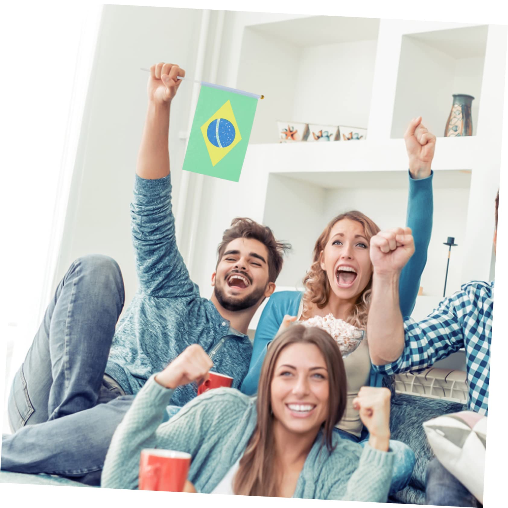 BESPORTBLE 200piezas Banderas De Animación Deportiva Pequeñas Banderas Patrióticas De Mano Para Celebraciones y Eventos Deportivos Decorativas y Portátiles
