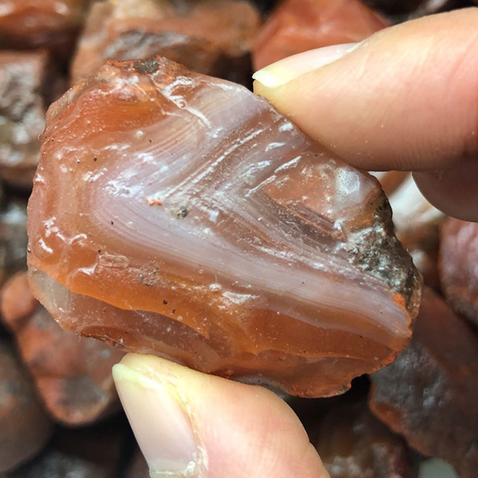 Pierre d'agate de feu Cristal Brut Brut cornaline Rouge Pierre précieuse Naturelle Jardin Aquarium Cristaux et Pierres de décoration de la Maison Artisanat aléatoire 1pc Crystal Specimen