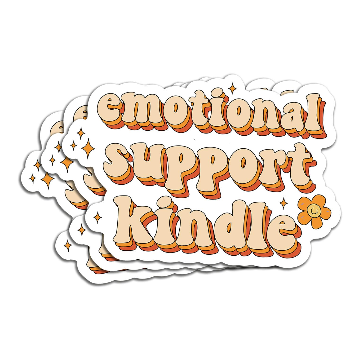 (3Pcs) Emotional Support Kindle Sticker Reading Lover Book Lover Bookish Booktok Reader Water Assistant Vinyl Sticker for Water Bottle Laptop Kindle Cars Sticker Decal Decor Stuff 3 Inches