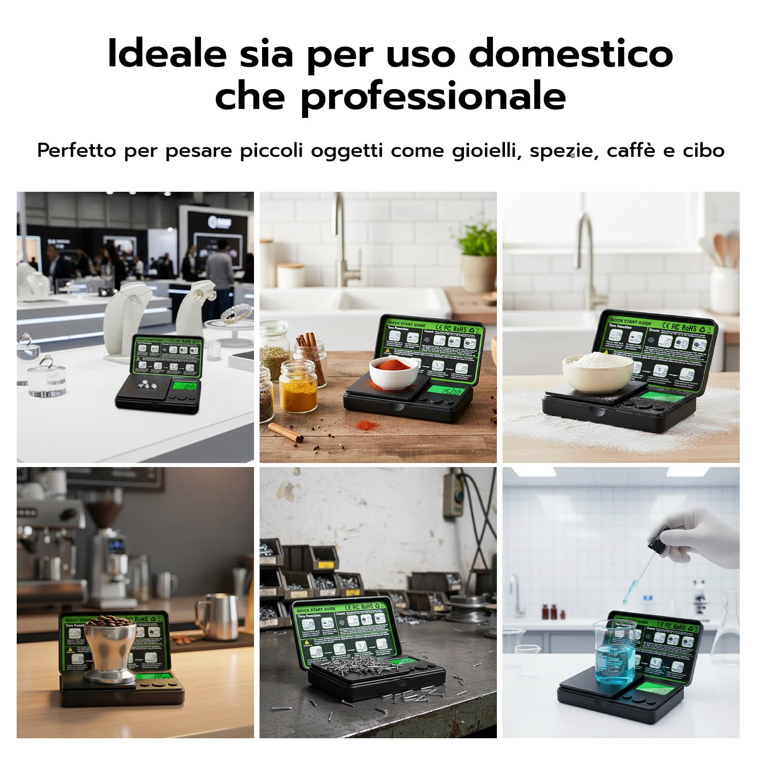 500g/0.01g Bilancia di Precisione, Bilancia Digitale Grammi con Funzione di Tara e 7 Unità di Misura,Mini Bilancia Tascabile Portatile per Gioielli Cucina,Bilancino di Precisione Digitale