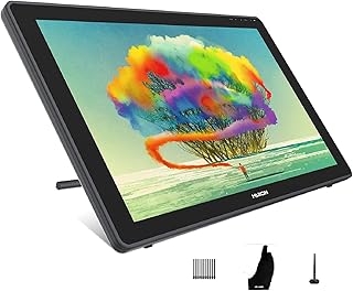 HUION 2020 Kamvas 22 Graphics Drawing Monitor Pen Display Drawing Tablet Screen Tilt Function 8192 Battery-Free Stylus, Come with Glove, Adjustable Stand,20 Pen Nibs -21.5 Inch