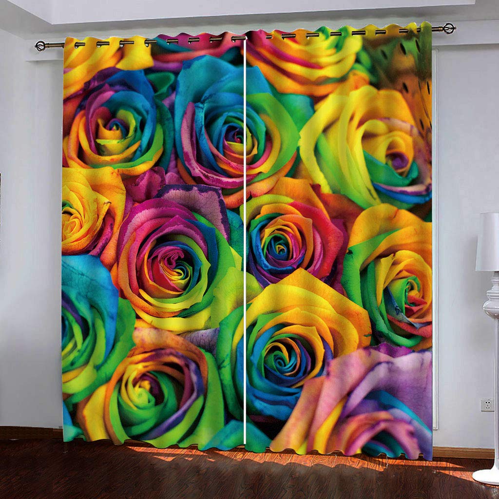 Rideau occultant rose 140x260 cm | Lot de 2 rideaux isolants thermiques opaques pour salon