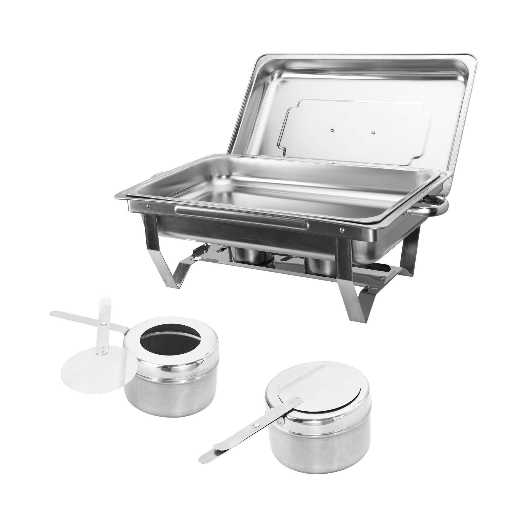 VONLUCE 9L Chafing Dish Set 4 Pezzi Scaldavivande in Acciaio Inox Contenitore Vassoio di Riscaldamento Pentole di Riscaldamento Chafing Dish per Buffet di Catering e Feste