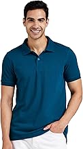 Amazon Brand - Symbol Men's Cotton Rich Solid Polo Tshirt | Collar Tshirts | Half Sleeves | Plain-Regular Fit (Available in Plus Sizes) Price in India