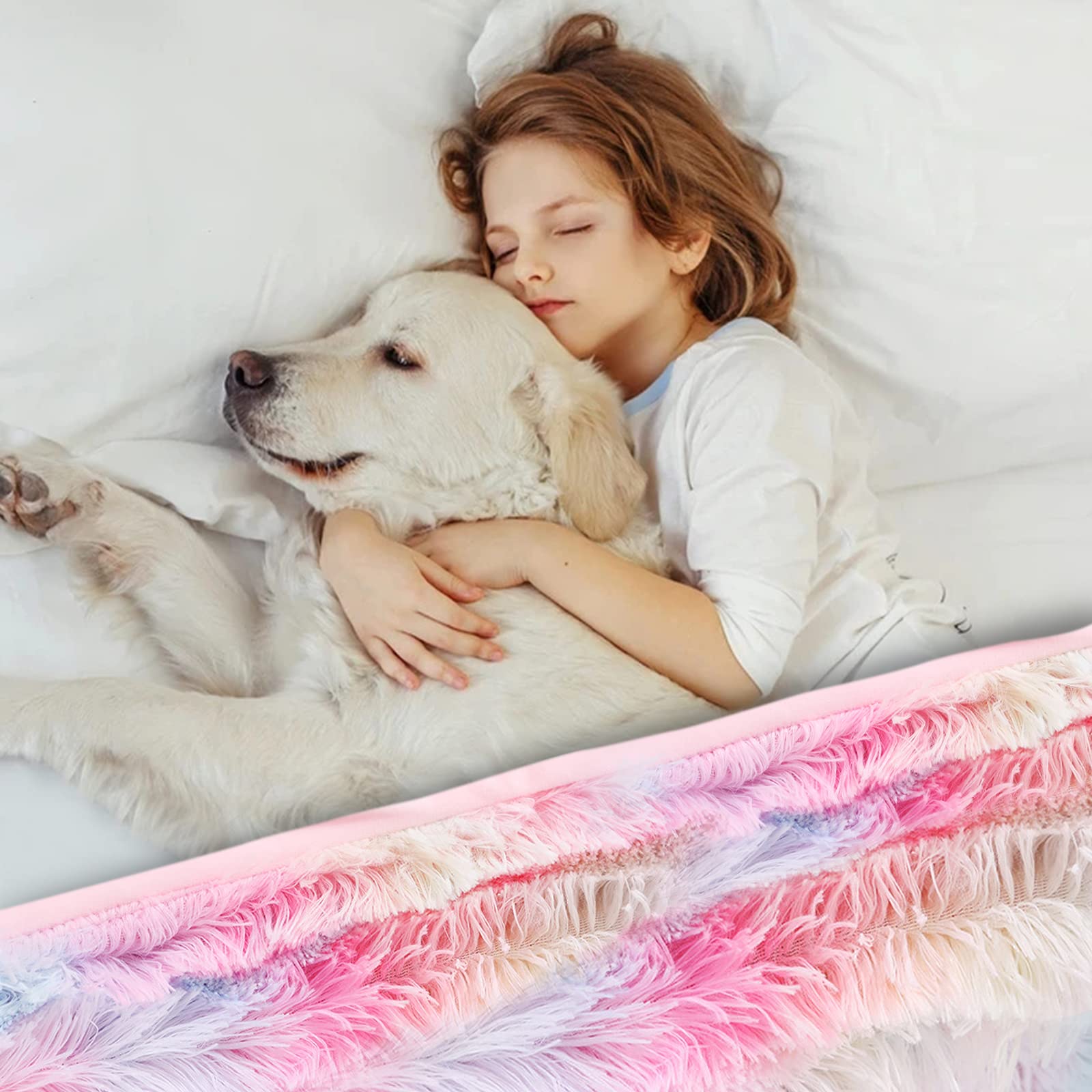 Galatée 160 * 200cm Elegante di alta Qualità Coperta double face Color Arcobaleno Plaid in Flanella di Pile Morbidissima Calda per Divano e Letto, Morbida Coperte di Microfibra Viola