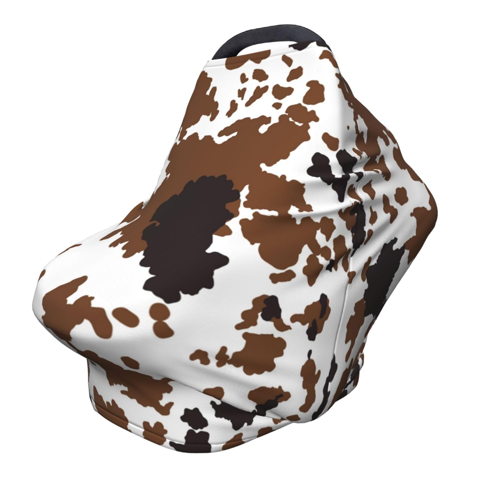 Brown Cow Print Baby Car Seat Covers, Cow Print Western Baby Stuff Multi-use Carseat Canopy for Boys and Girls Stretchy Infant Carseat Cover Shower Gifts