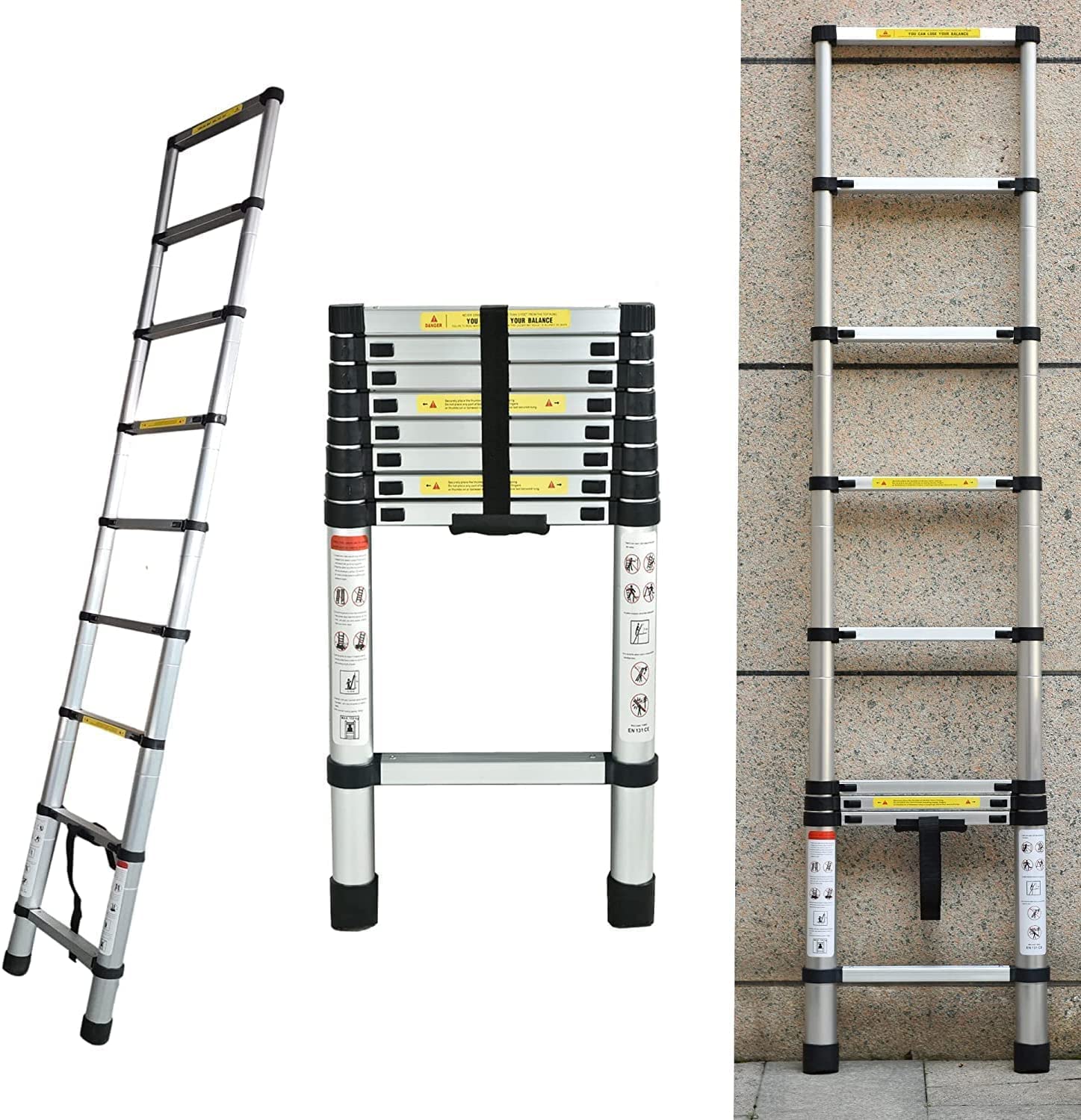 SWANEW Scala Telescopica In Alluminio Scala Multiuso 1.4M+1.7M Scala