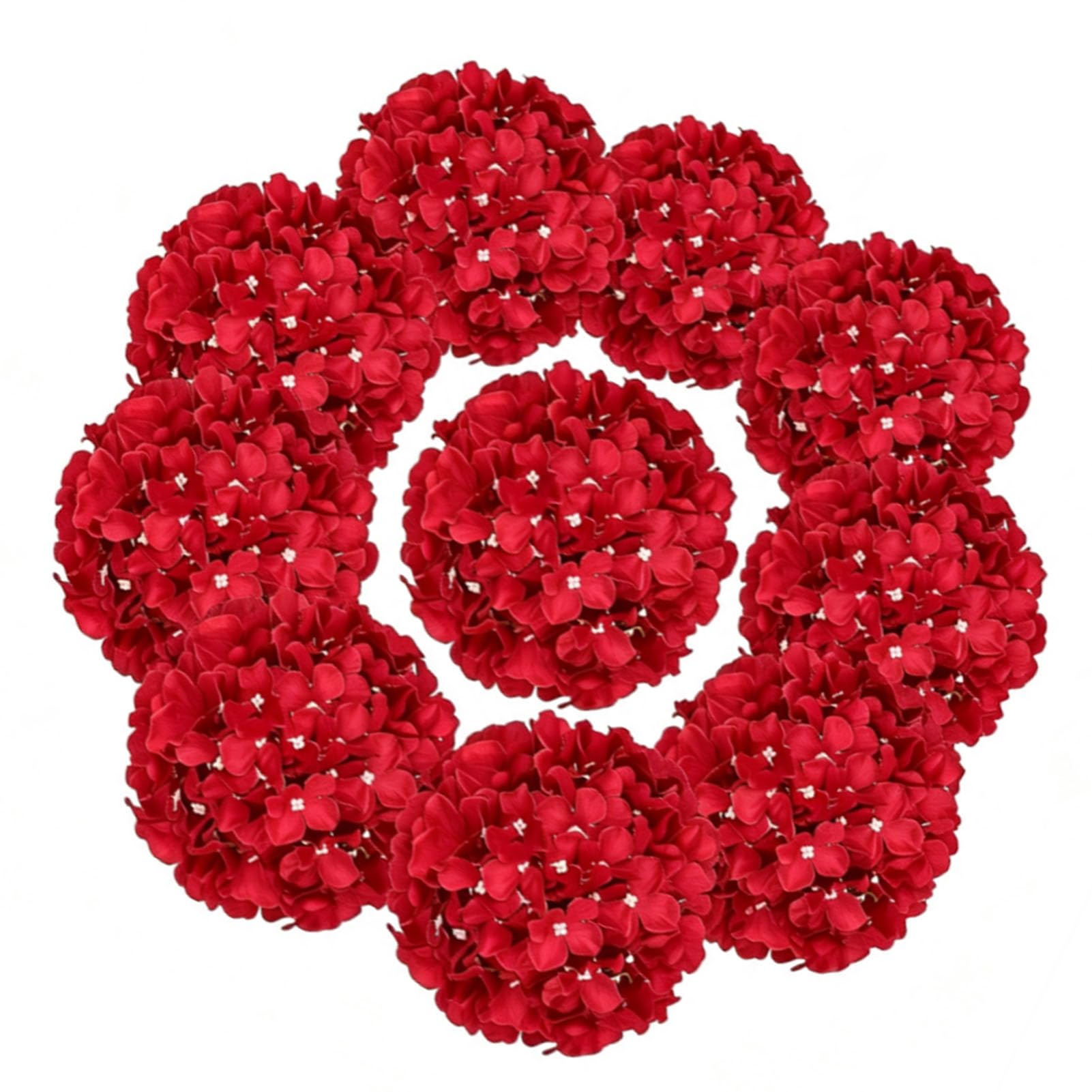 Duokon Paquete de 10 Bolas de Flores de Hortensias Artificiales, Tela