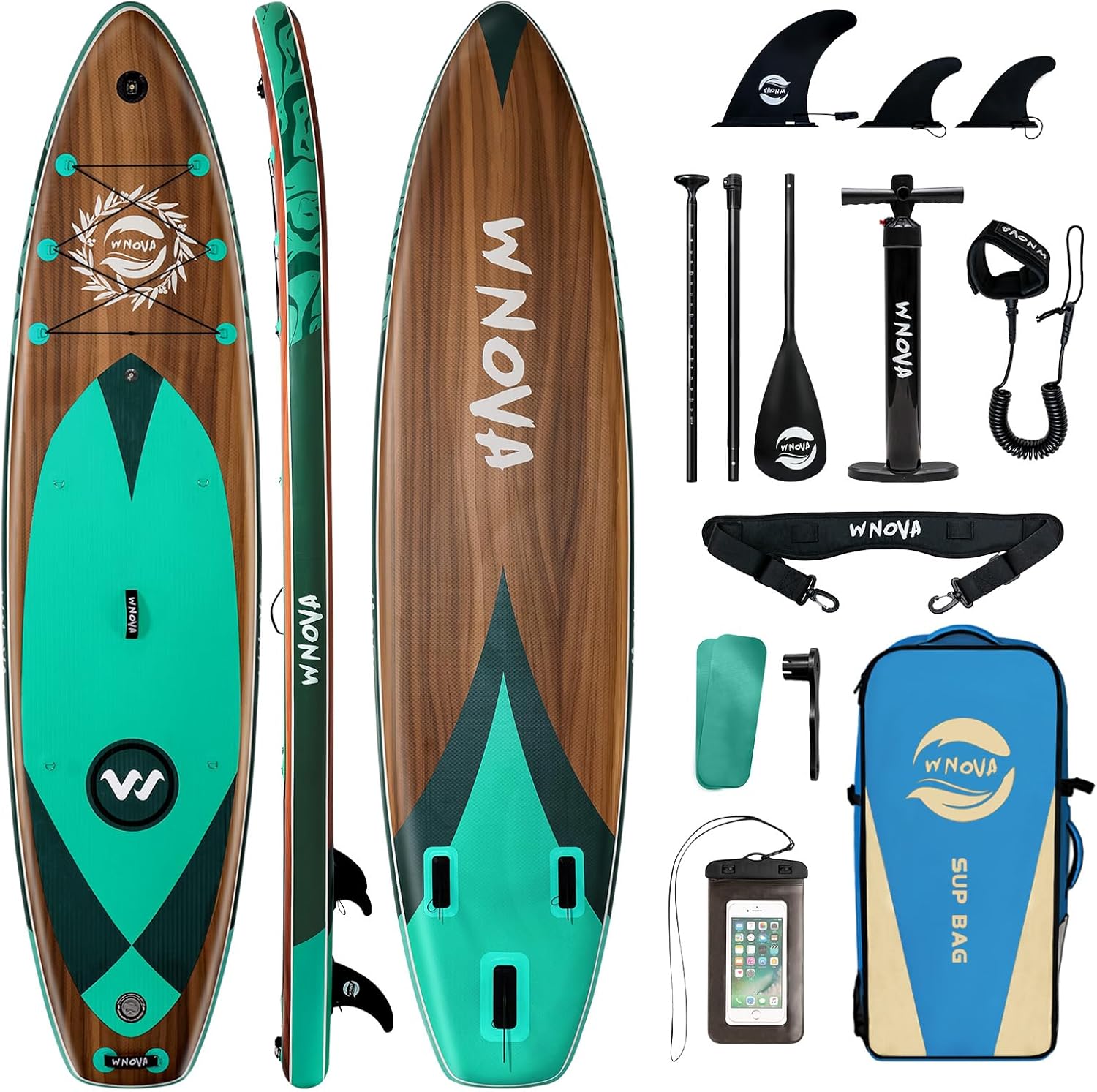 11'6" × 34" Extra Wide Inflatable Stand Up Paddle Board, Stable SUP with Premium SUP Accessories and Non-Slip Comfort Deck for Adults & Youth of All Skill Levels