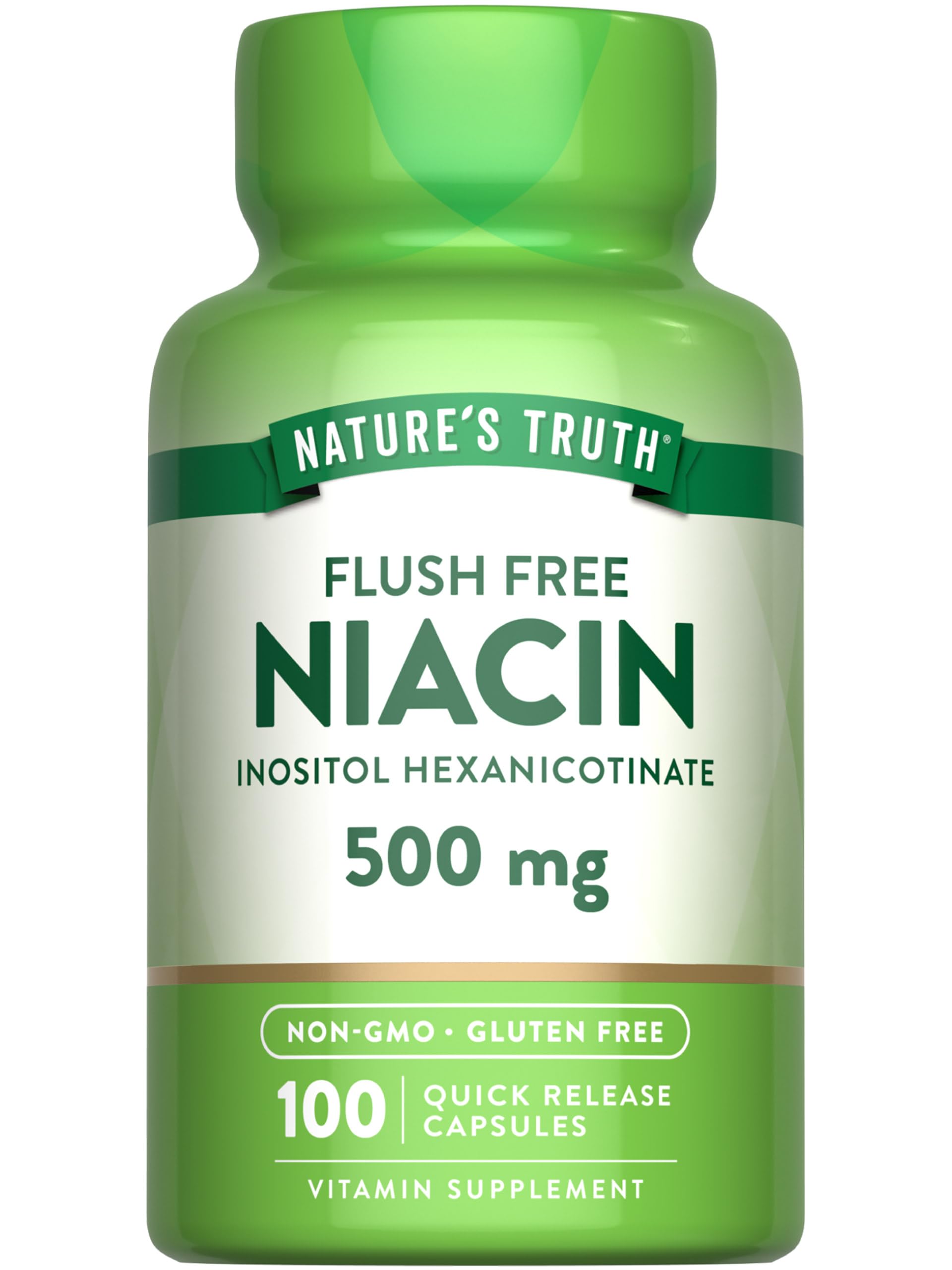 Nature's Truth Niacin 500Mg Flush Free | 100 Capsules | Non-Gmo & Gluten Free | By