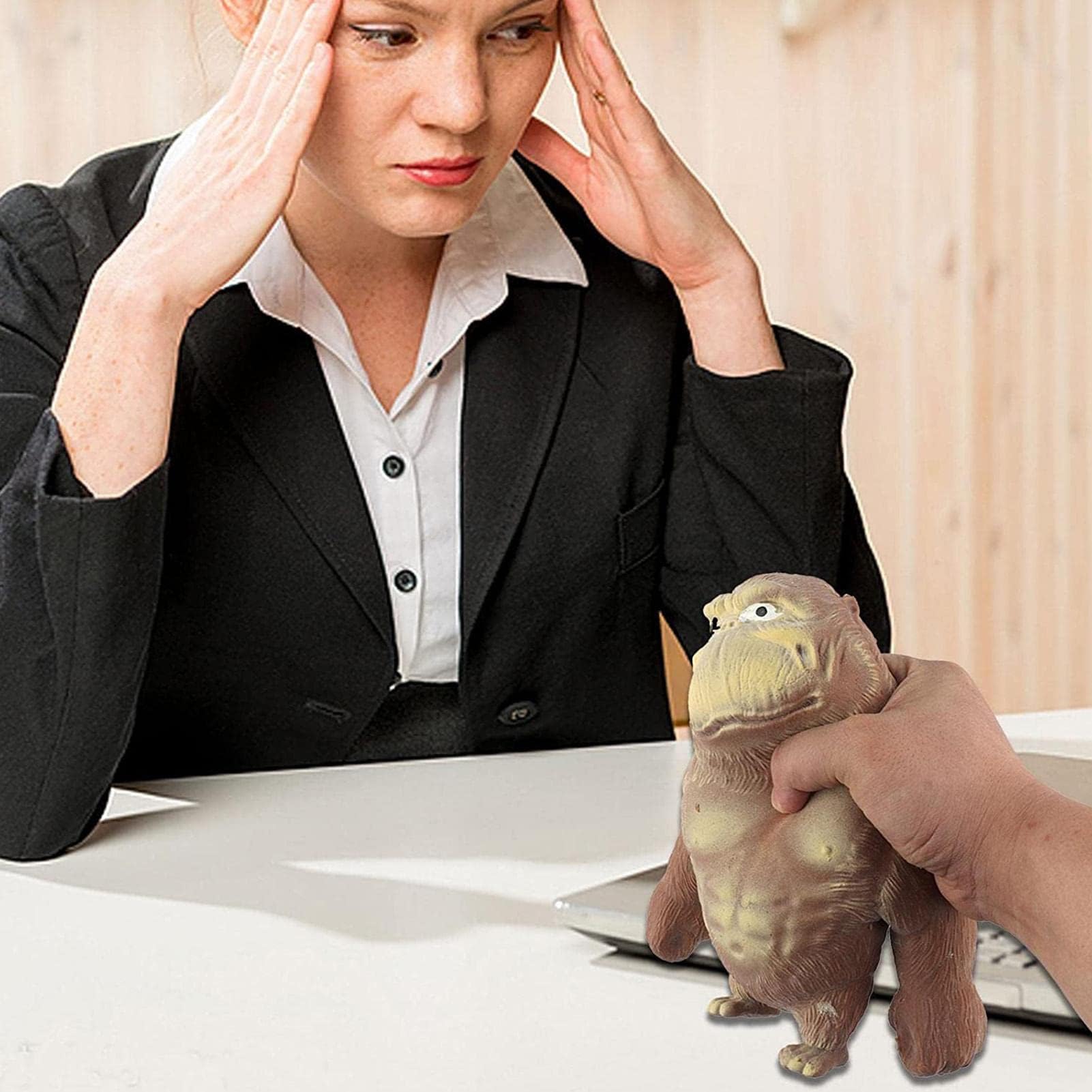 SOPTEC Stretch Gorilla Toy | Monkey Gorilla Stress Stretch Toy | Novel Soft Rubber Relaxing Toy with Good Elasticity for Desktop, Living Room, Bedroom Decor, Friends, Classmates