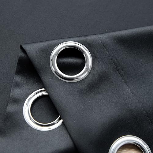 Miniatura 6 de Juego de 2 paneles de cortinas opacas, con ojales, aislamiento térmico, ahorro de energía y reducción de ruido, para dormitorio, sala de estar,